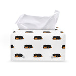 Sleeping Rottweiler Pattern Print Leather Tissue Box Cover