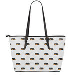 Sleeping Rottweiler Pattern Print Leather Tote Bag
