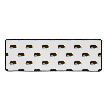 Sleeping Rottweiler Pattern Print Long Kitchen Mat
