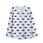 Sleeping Rottweiler Pattern Print Long Sleeve Short Coat