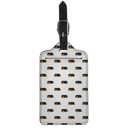 Sleeping Rottweiler Pattern Print Luggage Tag