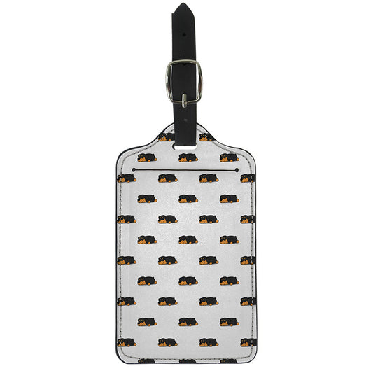 Sleeping Rottweiler Pattern Print Luggage Tag