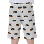 Sleeping Rottweiler Pattern Print Men's Beach Shorts