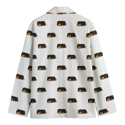 Sleeping Rottweiler Pattern Print Men's Blazer