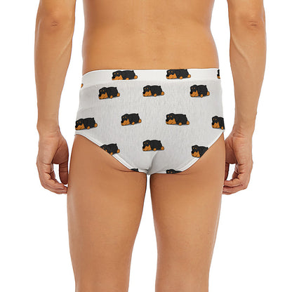 Sleeping Rottweiler Pattern Print Men's Briefs