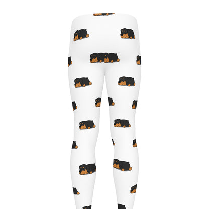 Sleeping Rottweiler Pattern Print Men's leggings
