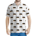 Sleeping Rottweiler Pattern Print Men's Polo Shirt