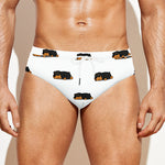 Sleeping Rottweiler Pattern Print Men's Swim Briefs