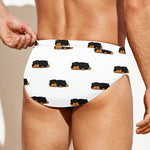 Sleeping Rottweiler Pattern Print Men's Swim Briefs