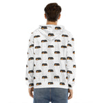 Sleeping Rottweiler Pattern Print Men's Velvet Pullover Hoodie