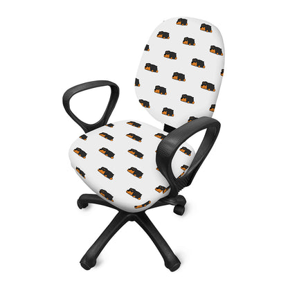 Sleeping Rottweiler Pattern Print Office Chair Cover
