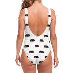 Sleeping Rottweiler Pattern Print One Piece Swimsuit