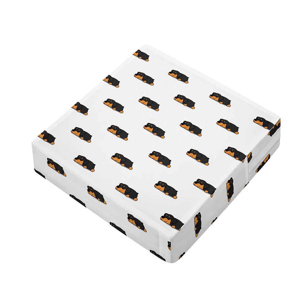 Sleeping Rottweiler Pattern Print Outdoor Seat Cushion Cover