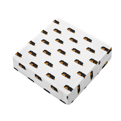 Sleeping Rottweiler Pattern Print Outdoor Seat Cushion Cover