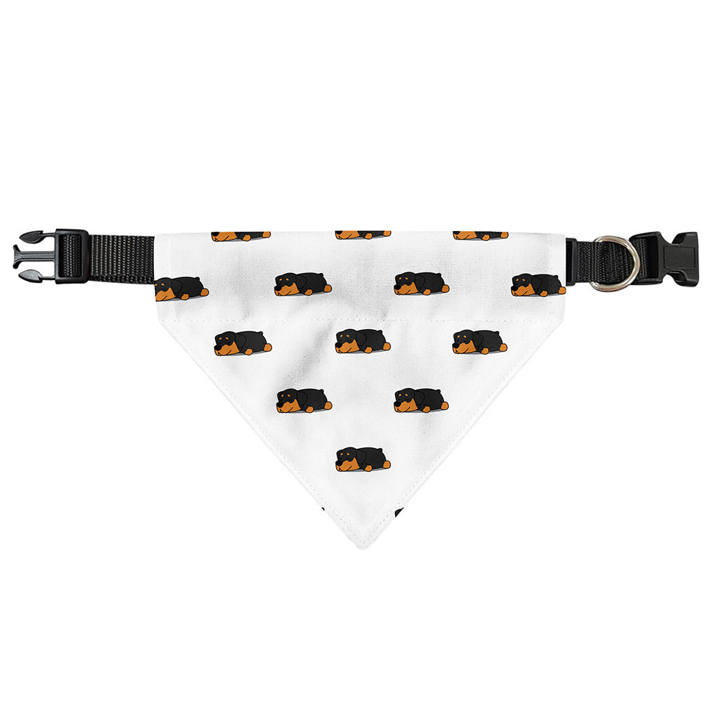 Sleeping Rottweiler Pattern Print Over The Collar Dog Bandana