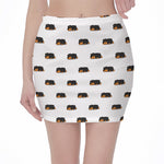Sleeping Rottweiler Pattern Print Pencil Mini Skirt