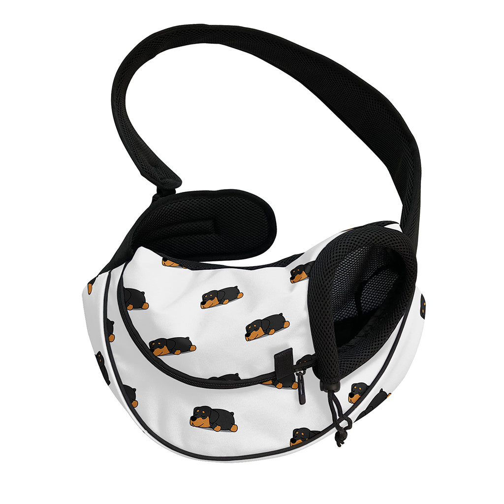 Sleeping Rottweiler Pattern Print Pet Sling Carrier