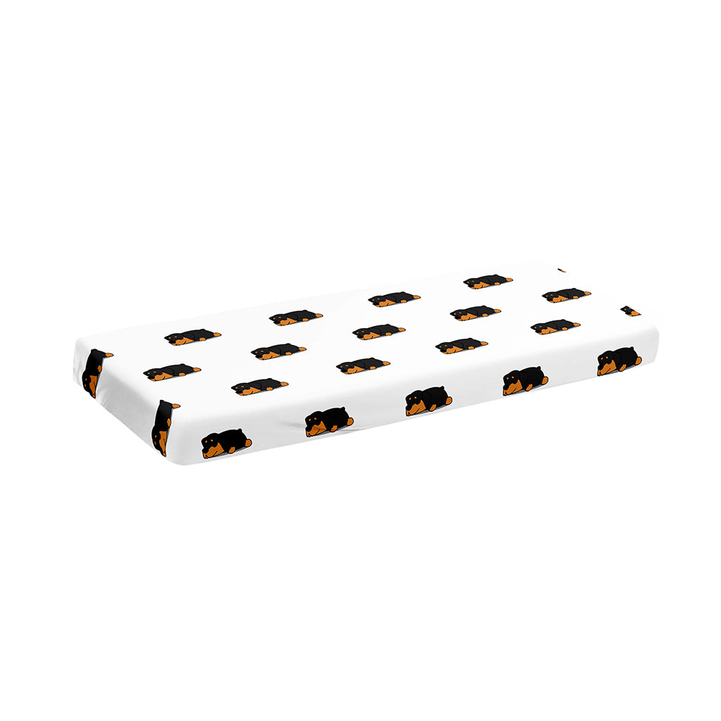 Sleeping Rottweiler Pattern Print Piano Keyboard Cover