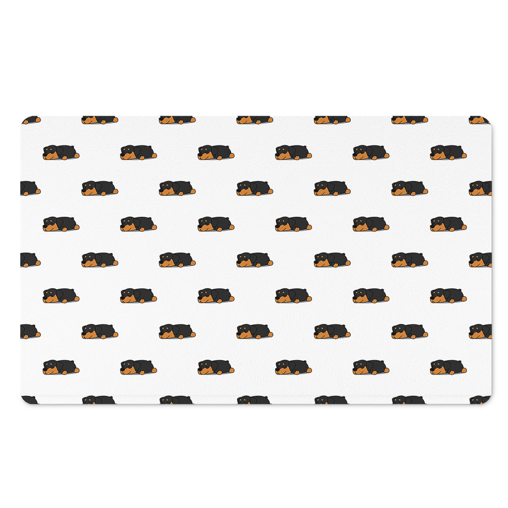 Sleeping Rottweiler Pattern Print Polyester Doormat