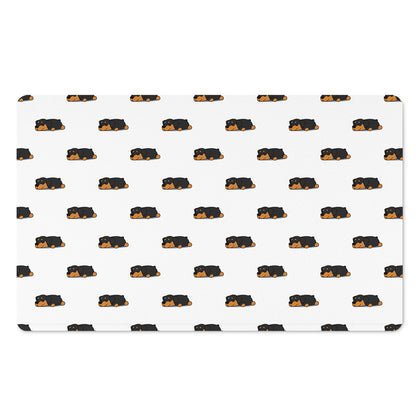 Sleeping Rottweiler Pattern Print Polyester Doormat