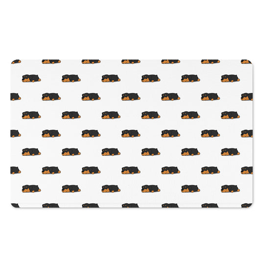 Sleeping Rottweiler Pattern Print Polyester Doormat