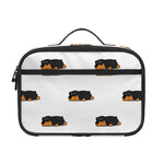 Sleeping Rottweiler Pattern Print Portable Lunch Bag