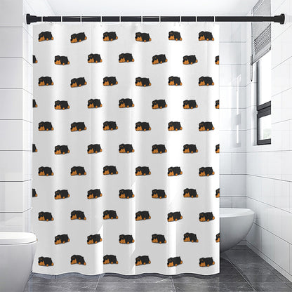 Sleeping Rottweiler Pattern Print Premium Shower Curtain