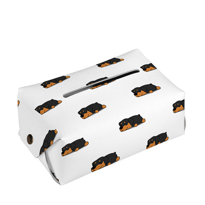 Sleeping Rottweiler Pattern Print Rectangle Tissue Box Cover