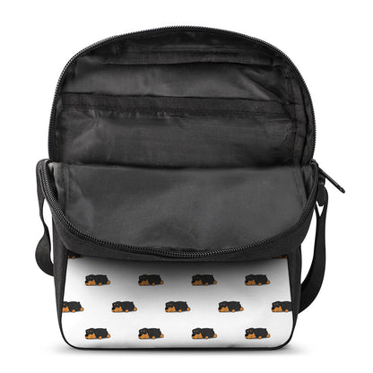 Sleeping Rottweiler Pattern Print Rectangular Crossbody Bag