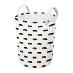 Sleeping Rottweiler Pattern Print Round Laundry Basket