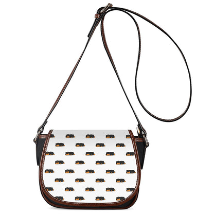 Sleeping Rottweiler Pattern Print Saddle Bag