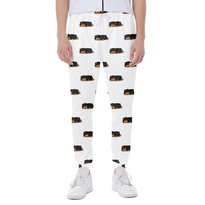 Sleeping Rottweiler Pattern Print Scuba Joggers