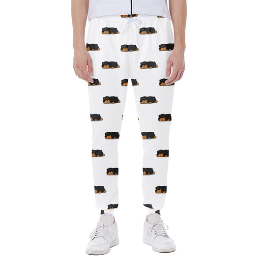 Sleeping Rottweiler Pattern Print Scuba Joggers