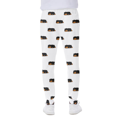 Sleeping Rottweiler Pattern Print Scuba Joggers