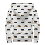 Sleeping Rottweiler Pattern Print Sherpa Lined Zip Up Hoodie