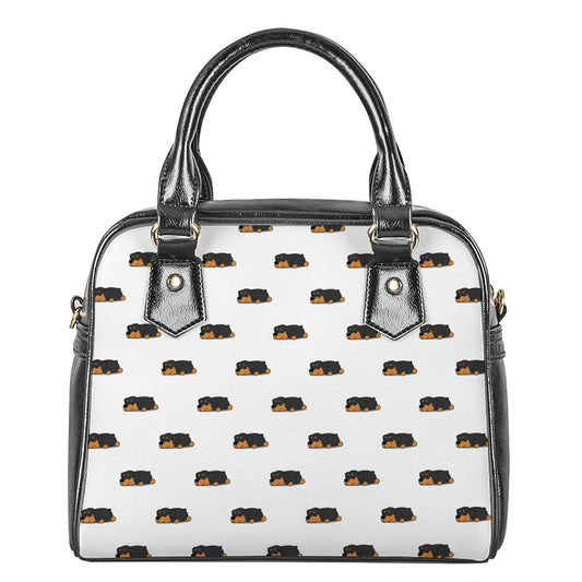 Sleeping Rottweiler Pattern Print Shoulder Handbag