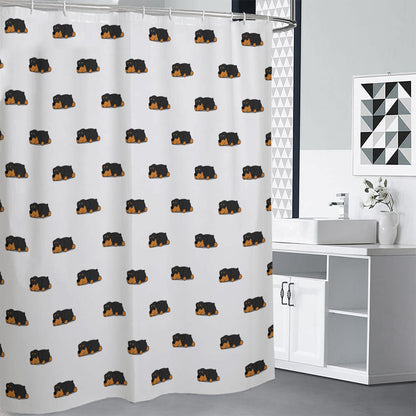 Sleeping Rottweiler Pattern Print Shower Curtain