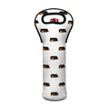 Sleeping Rottweiler Pattern Print Single Neoprene Wine Tote