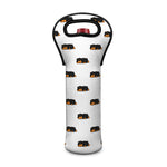 Sleeping Rottweiler Pattern Print Single Neoprene Wine Tote