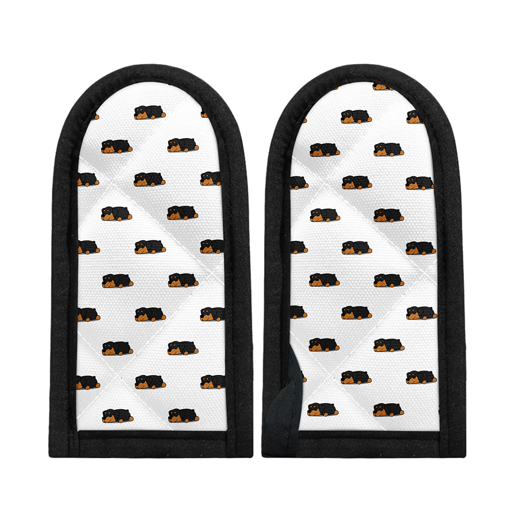 Sleeping Rottweiler Pattern Print Skillet Handle Cover