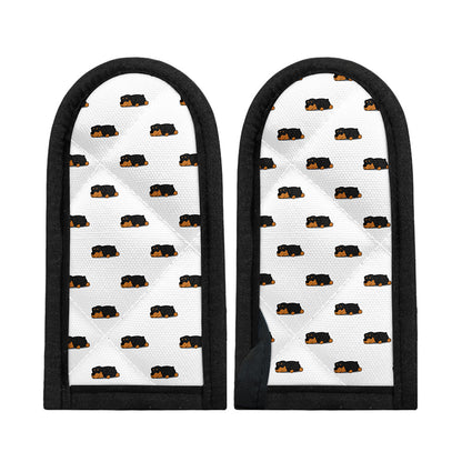 Sleeping Rottweiler Pattern Print Skillet Handle Cover