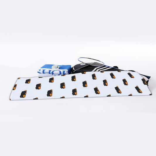 Sleeping Rottweiler Pattern Print Sports Towel
