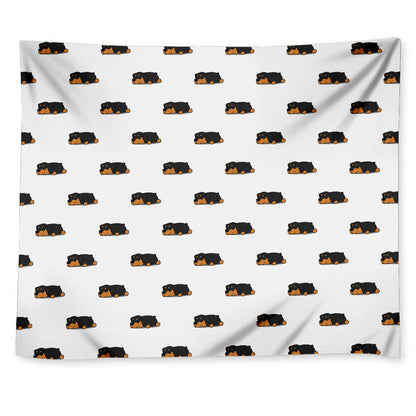 Sleeping Rottweiler Pattern Print Tapestry
