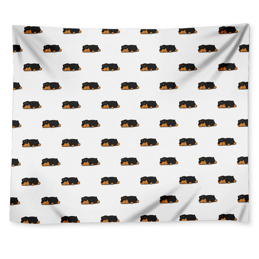 Sleeping Rottweiler Pattern Print Tapestry