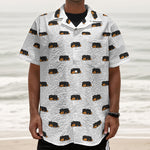 Sleeping Rottweiler Pattern Print Textured Short Sleeve Shirt