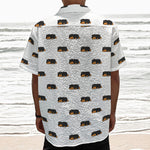 Sleeping Rottweiler Pattern Print Textured Short Sleeve Shirt