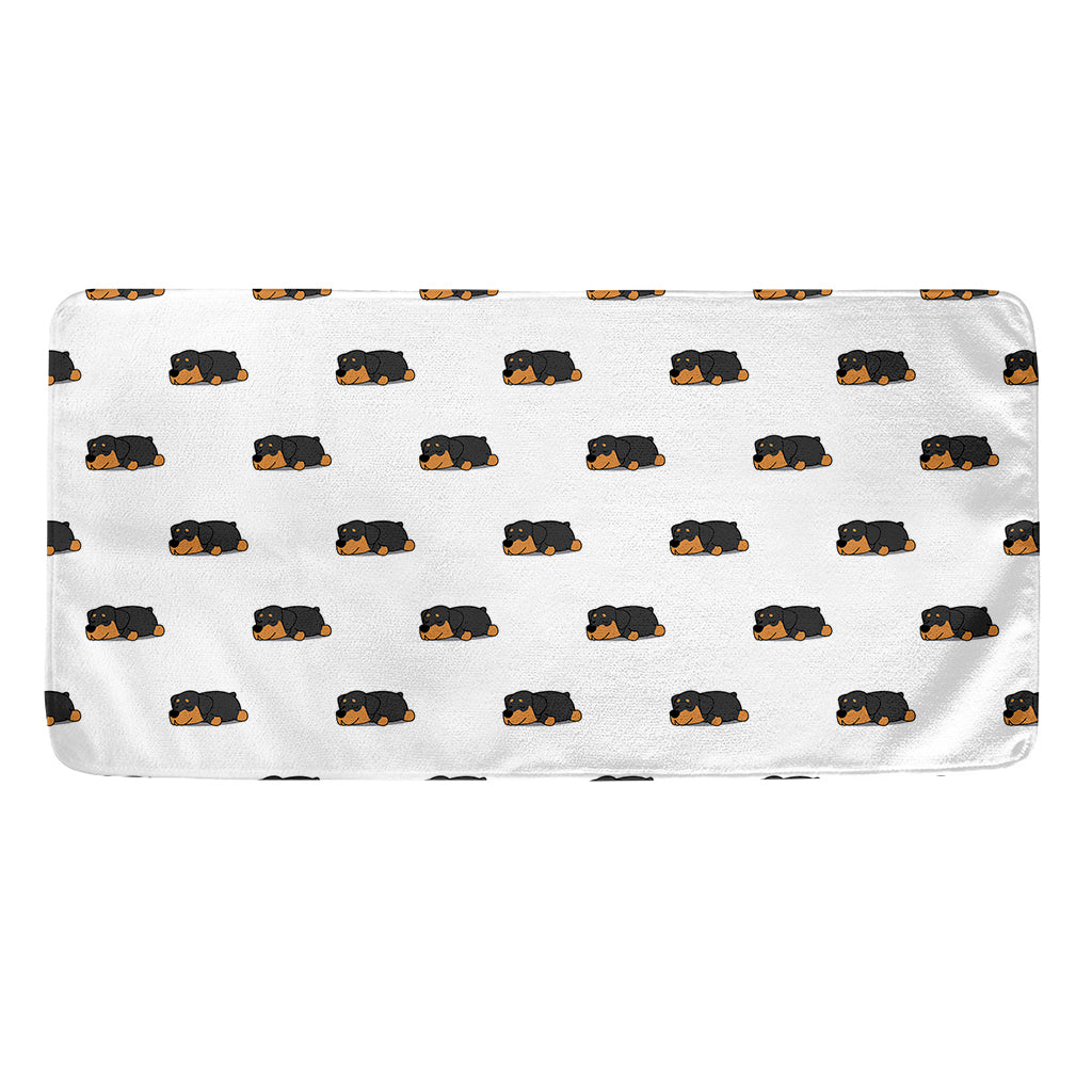 Sleeping Rottweiler Pattern Print Towel