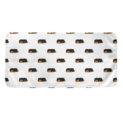 Sleeping Rottweiler Pattern Print Towel