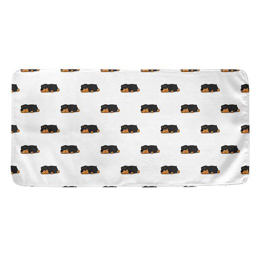 Sleeping Rottweiler Pattern Print Towel
