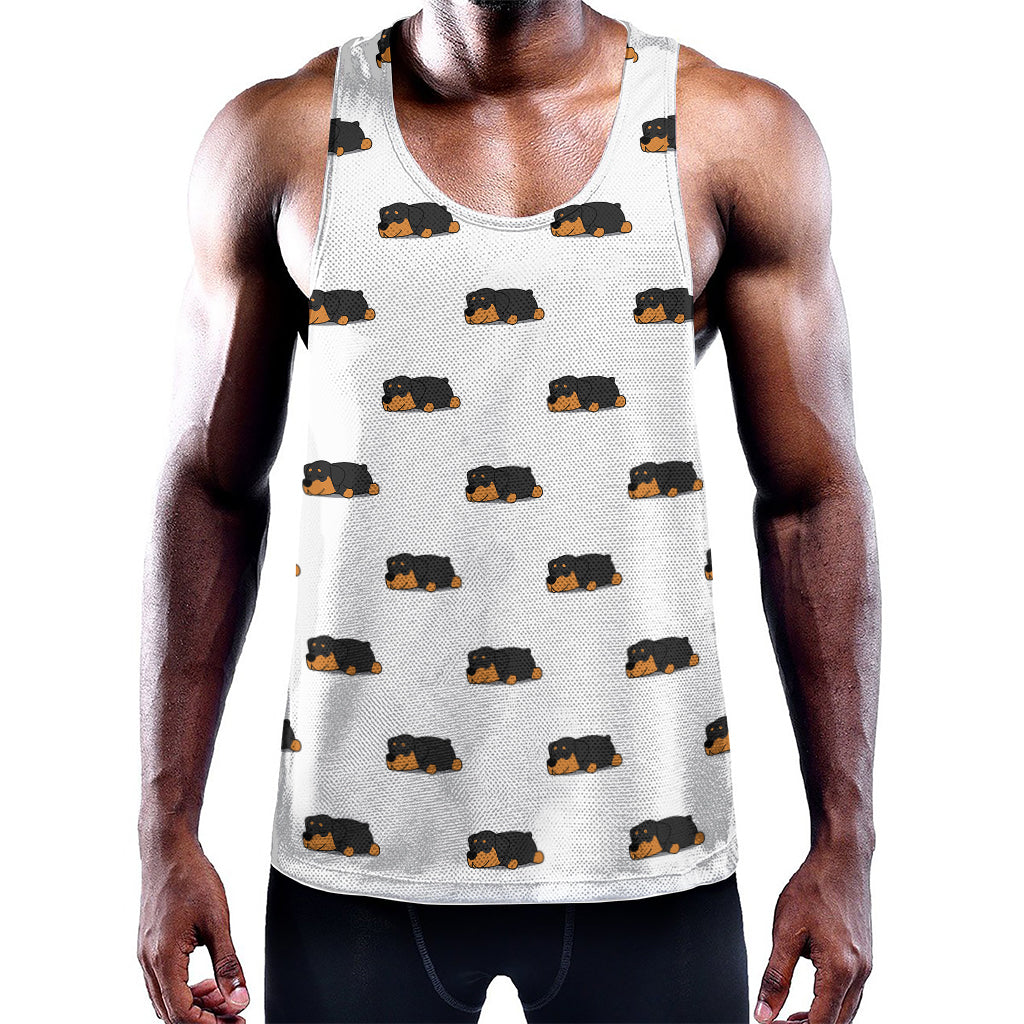 Sleeping Rottweiler Pattern Print Training Tank Top